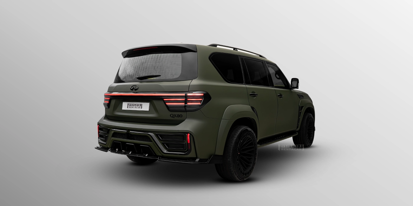 Patrol QX80 Green Hawk Back Side View